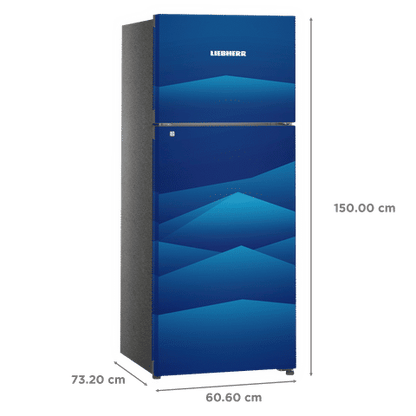 LIEBHERR 265 Litres 3 Star Frost Free Double Door Refrigerator with Forced Air Cooling (TCBL 2620, Blue Landscape)