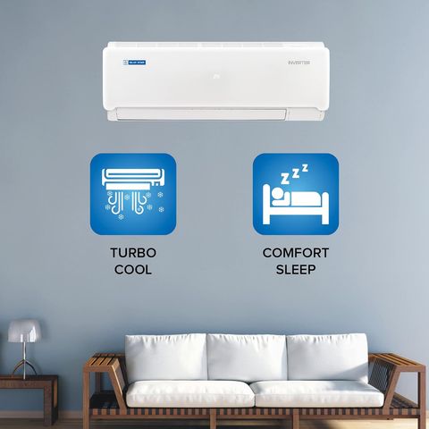 Blue Star 4 in 1 Convertible 1 Ton 3 Star Inverter Split AC with Dust Filter (2022 Model, Copper Condenser, IA312INU)