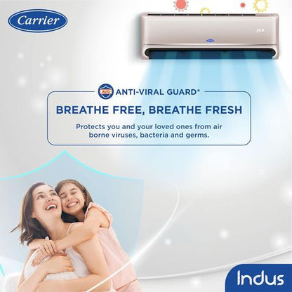 Carrier Indus CXI 4 in 1 Convertible 1.5 Ton 3 Star Hybridjet Inverter Split Smart AC with Dust Filter (2022 Model, Copper Condenser, CAI18IN3R31F1)