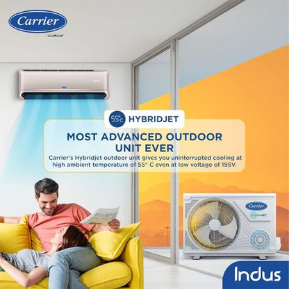 Carrier Indus CXI 4 in 1 Convertible 1.5 Ton 3 Star Hybridjet Inverter Split Smart AC with Dust Filter (2022 Model, Copper Condenser, CAI18IN3R31F1)