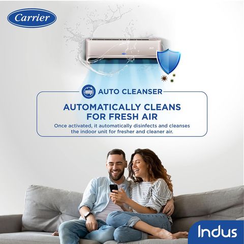 Carrier Indus CXI 4 in 1 Convertible 1.5 Ton 3 Star Hybridjet Inverter Split Smart AC with Dust Filter (2022 Model, Copper Condenser, CAI18IN3R31F1)