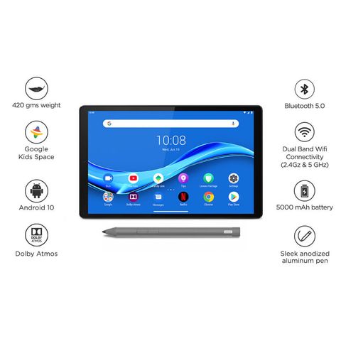 Lenovo Tab M10 HD (2nd Gen) Wi-Fi + 4G Android Tablet (10.1 Inch, 4GB RAM, 64GB ROM, Iron Grey)