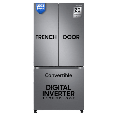 SAMSUNG 580 Litres 4 Star Frost Free French Door Convertible Refrigerator with Twin Cooling Plus Technology (RF57A5032S9/TL, Refined Inox)