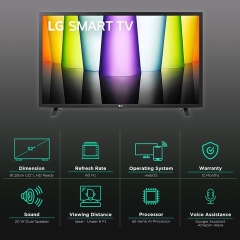 LG LQ63 81.28 cm (32 inch) HD Ready LED Smart WebOS TV with Alexa Compatibility (2020 model)