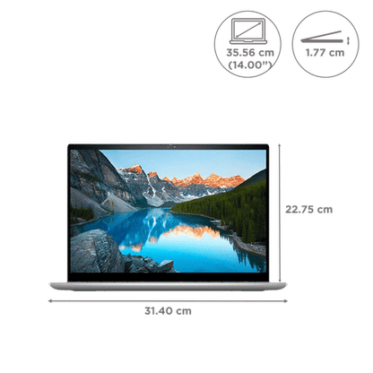 DELL Inspiron 7420 Intel Core i5 12th Gen (14 inch, 8GB RAM, 512GB ROM, Windows 11 Home, MS Office 2021, NVIDIA GeForce MX550, Platinum Silver, D560777WIN9S)