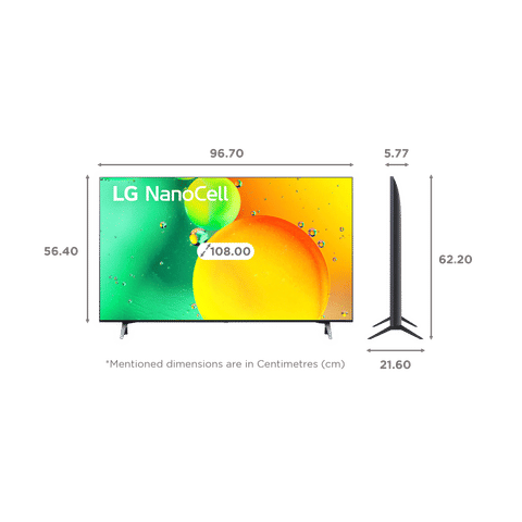 LG NANO75 108 cm (43 inch) 4K Ultra HD Nano Cell Smart WebOS TV with Voice Assistance (2022 model)