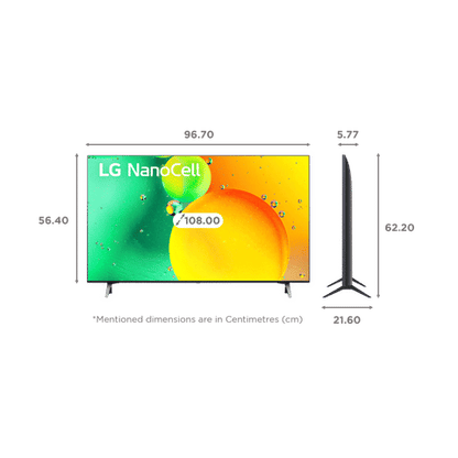 LG NANO75 108 cm (43 inch) 4K Ultra HD Nano Cell Smart WebOS TV with Voice Assistance (2022 model)