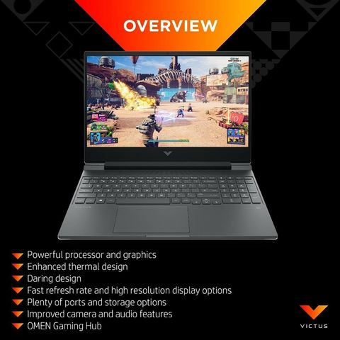 HP Victus (Fb0040AX) Ryzen 5 (15.6 inches, 8GB, 512GB, Windows 11 Home, NVIDIA GeForce GTX 1650 + 4GB Graphics, FHD IPS Display, 39.6cm, Mica Silver, 6F9T7PA#ACJ)