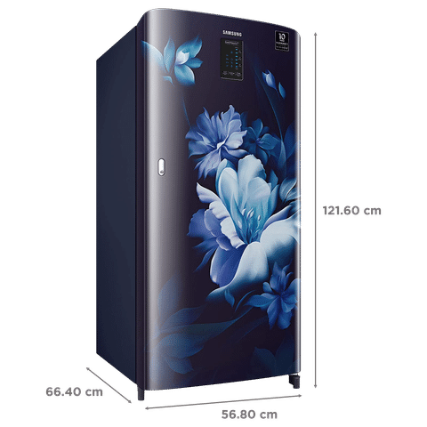 SAMSUNG 192 Liters 4 Star Direct Cool Single Door Refrigerator with Curd Maestro (RR21A2M2XUZ/HL, Midnight Blossom Blue)