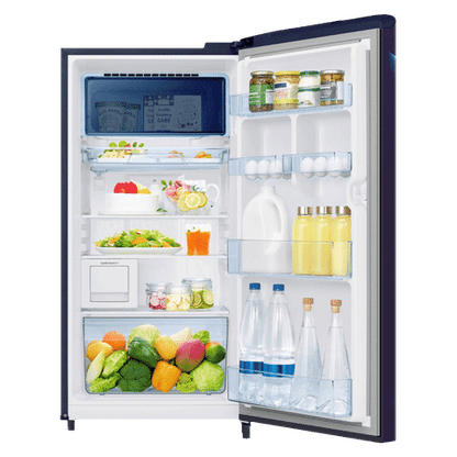 SAMSUNG 192 Liters 4 Star Direct Cool Single Door Refrigerator with Curd Maestro (RR21A2M2XUZ/HL, Midnight Blossom Blue)