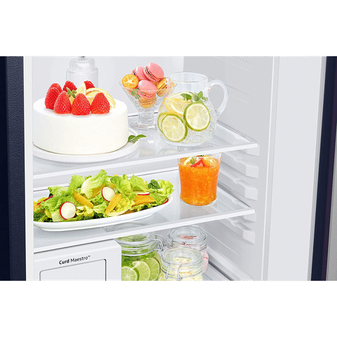 SAMSUNG 192 Liters 4 Star Direct Cool Single Door Refrigerator with Curd Maestro (RR21A2M2XUZ/HL, Midnight Blossom Blue)