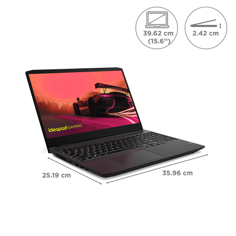 Lenovo IdeaPad Gaming 3 15ACH6 AMD Ryzen5 (15.6 inch, 8GB, 512GB, Windows 11 Home, MS Office 2021, NVIDIA GeForce GTX 1650 Graphics, Full HD IPS Display, Shadow Black, 82K201YCIN)