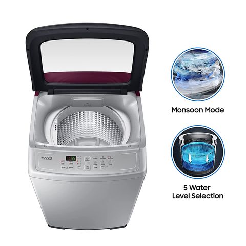 SAMSUNG 7.5 kg Inverter Fully Automatic Top Load Washing Machine (WA75A4022FS/TL, Diamond Drum, Imperial Silver)