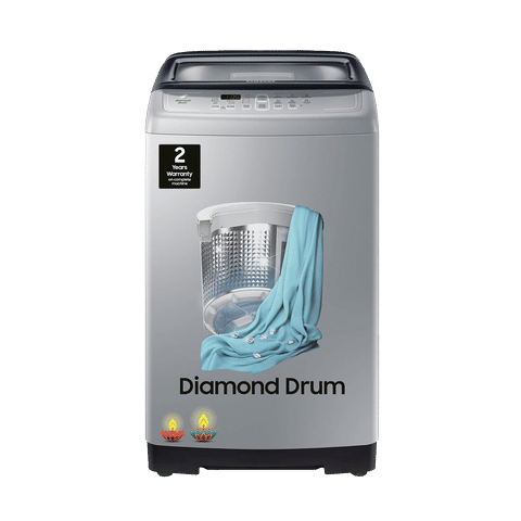 SAMSUNG 7 kg Inverter Fully Automatic Top Load Washing Machine (WA70A4002GS/TL, Diamond Drum, Imperial Silver)