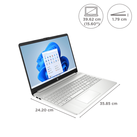 HP Intel FR5007TU Core i5 12th Gen (15.6 inch, 8GB, 512GB, Windows 11, MS Office Home and Student 2021, Intel Iris Xe, Full HD IPS Display, Silver, 6P130PA#ACJ)