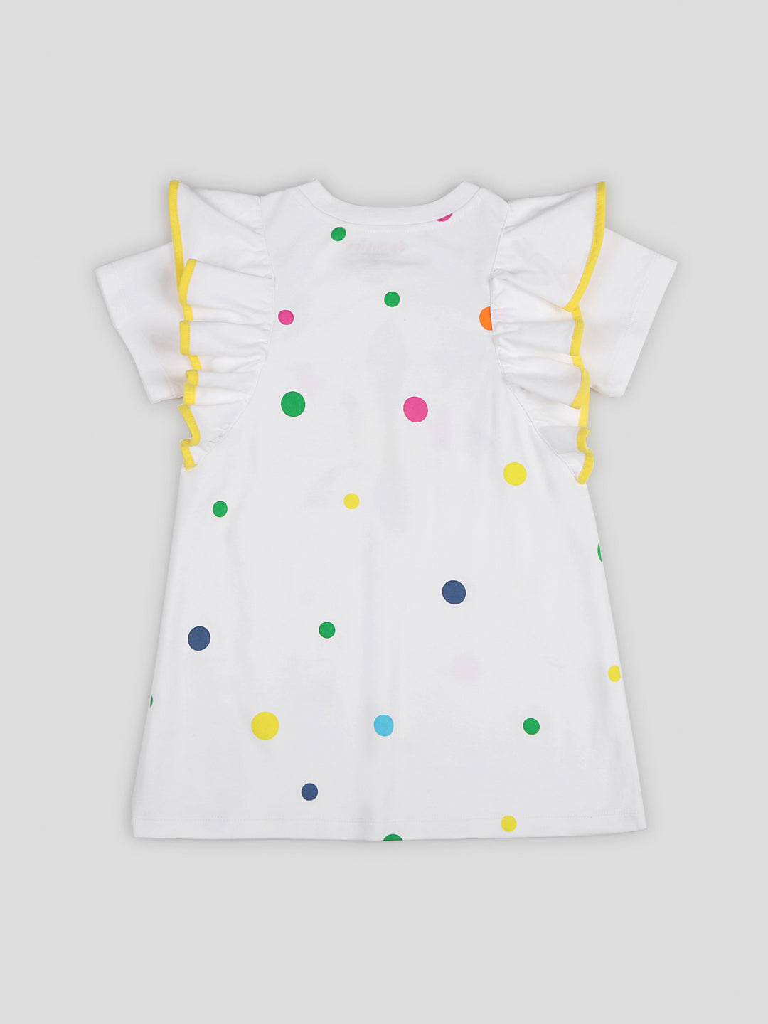 Stylish Printed White Cotton Dress for Girls