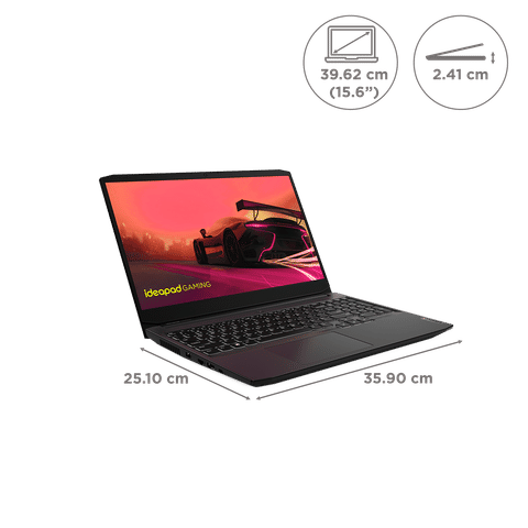 Lenovo IdeaPad Gaming 3 AMD Ryzen 5 (15.6 inch, 8GB, 512GB, Windows 11 Home, MS Office 2021, NVIDIA GeForce GTX 1650, Full HD IPS Display, Shadow Black, 82K201UFIN)