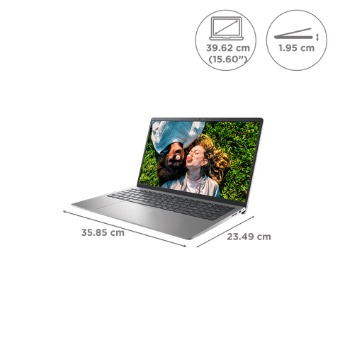 DELL Inspiron 3520 Intel Core i5 12th Gen (15.6 inch, 8GB, 512GB, Windows 11, Microsoft Office 2021, Intel UHD Graphics, FHD LED Backlit Display, Platinum Silver, D560885WIN9S)