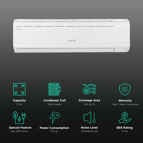 VOLTAS Vectra 2 Ton 3 Star Split AC (2023 Model, Copper Condenser, Anti-Dust Filter, 243 Vectra Plus)