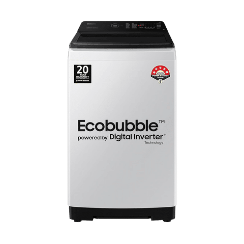 SAMSUNG 7 Kg 5 Star Inverter Fully Automatic Top Load Washing Machine (WA70BG4545BGTL, Ecobubble Technology, Light Grey)