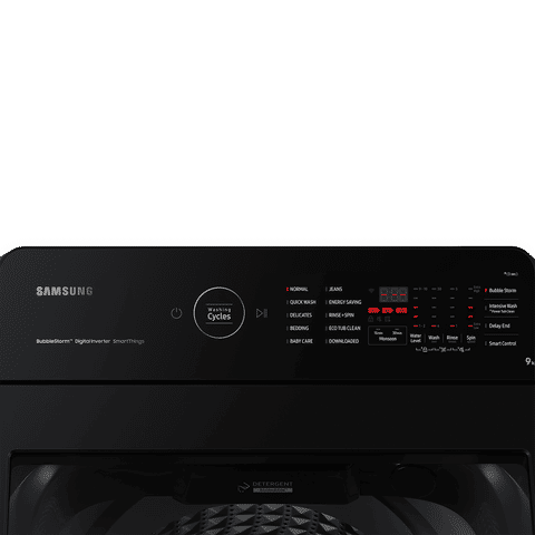 SAMSUNG 9 Kg 5 Star Inverter Fully Automatic Top Load Washing Machine (WA90BG4542BDTL, Diamond Drum, Dark Grey)