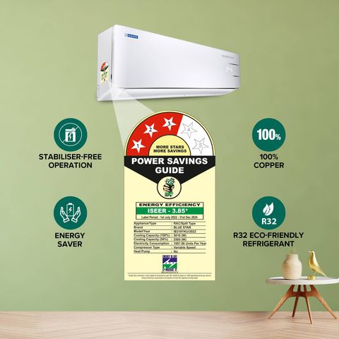 Blue Star 4 in 1 Convertible 1.5 Ton 3 Star Inverter Split AC with Dust Filter (2023 Model, Copper Condenser, IB318YKU)