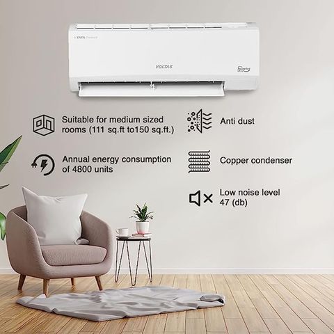 VOLTAS Vectra 4 in 1 Convertible 1.5 Ton 3 Star Inverter Split AC with Anti Dust Filter (2023 Model, Copper Condenser, 183V Vectra Pride )