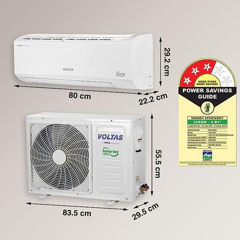 VOLTAS Vectra 4 in 1 Convertible 1.5 Ton 3 Star Inverter Split AC with Anti Dust Filter (2023 Model, Copper Condenser, 183V Vectra Pride )