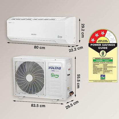 VOLTAS Vectra 4 in 1 Convertible 1.5 Ton 3 Star Inverter Split AC with Anti Dust Filter (2023 Model, Copper Condenser, 183V Vectra Pride )