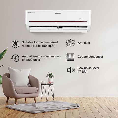 VOLTAS 1.5 Ton 3 Star Inverter Split AC (Copper Condenser, Anti Dust, 183V Vectra Prism)