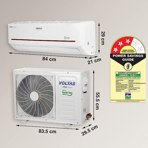 VOLTAS 1.5 Ton 3 Star Inverter Split AC (Copper Condenser, Anti Dust, 183V Vectra Prism)