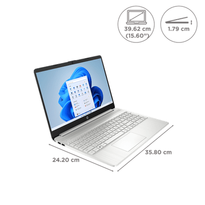 HP 15S-FQ5327TU Intel Core i3 12th Gen Laptop (8GB, 512GB SSD, Windows 11 Home, 15.6 Inch Full HD Display, MS Office 2021, Natural Silver, 1.69 KG)