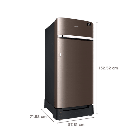 SAMSUNG 189 Litres 5 Star Direct Cool Single Door Refrigerator with Anti-Bacterial Gasket (RR21C2H25DX/HL, Luxe Brown)