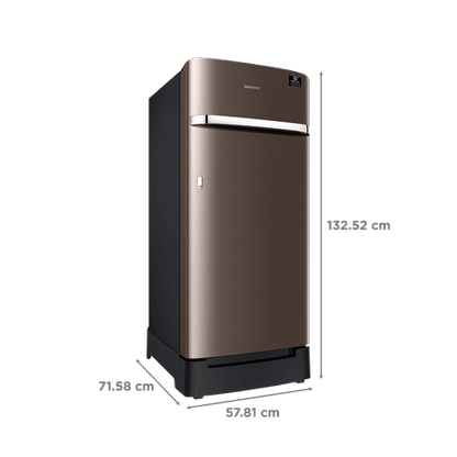 SAMSUNG 189 Litres 5 Star Direct Cool Single Door Refrigerator with Anti-Bacterial Gasket (RR21C2H25DX/HL, Luxe Brown)