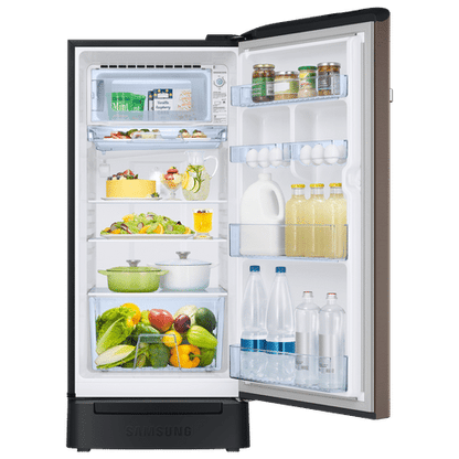 SAMSUNG 189 Litres 5 Star Direct Cool Single Door Refrigerator with Anti-Bacterial Gasket (RR21C2H25DX/HL, Luxe Brown)