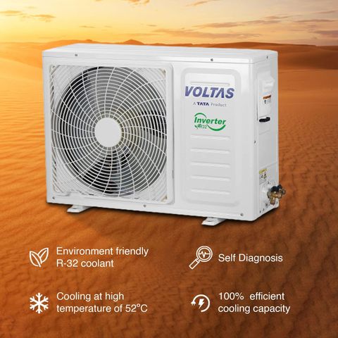 VOLTAS Vertis 5 in 1 Convertible 1.5 Ton 3 Star Inverter Split AC with 4-Way Swing (Copper Condenser, 183V Vertis Emerald Marvel)