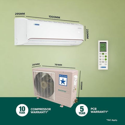 Blue Star M Series 5 in 1 Convertible 1.5 Ton 3 Star Inverter Split AC with 4-Way Swing (Copper Condenser, IC318MNU)