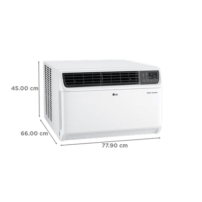 LG 4 in 1 Convertible 1.5 Ton 5 Star Dual Inverter Window AC with Smart Diagnosis System (2023 Model, Copper Condenser, RW-Q18WUZA)