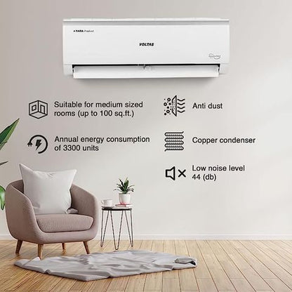 VOLTAS Vectra 4 in 1 Convertible 1 Ton 3 Star Inverter Split AC with Anti Dust Filter (2023 Model, Copper Condenser, 123V Vectra Elite)