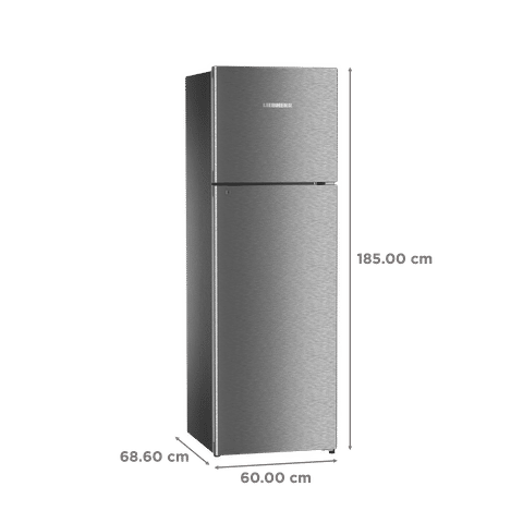 LIEBHERR 350 Litres 2 Star Frost Free Double Door Refrigerator with Vegetable Bin (TDgs 3510, Grey Steel)