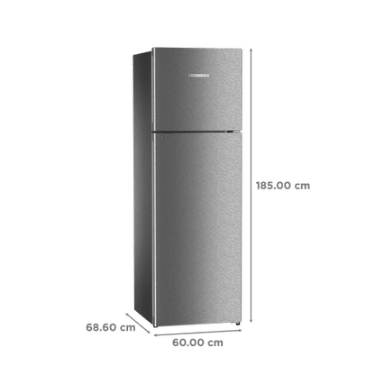 LIEBHERR 350 Litres 2 Star Frost Free Double Door Refrigerator with Vegetable Bin (TDgs 3510, Grey Steel)