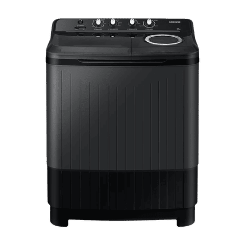 SAMSUNG 8.5 kg 5 Star Semi Automatic Washing Machine with Air Turbo Drying System (WT85B4200GD/TL, Dark Grey)