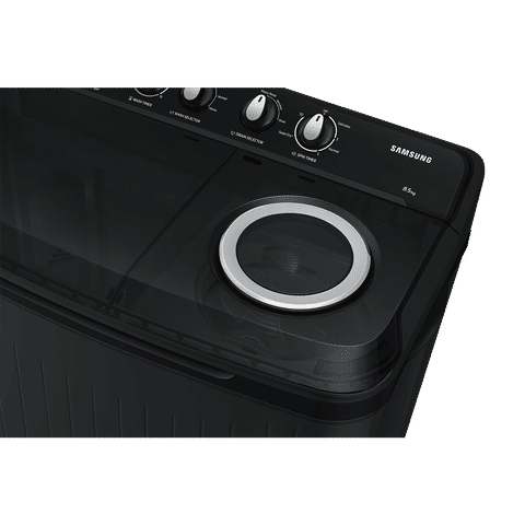 SAMSUNG 8.5 kg 5 Star Semi Automatic Washing Machine with Air Turbo Drying System (WT85B4200GD/TL, Dark Grey)