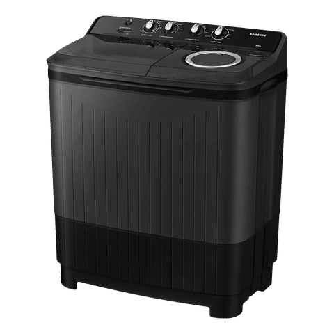 SAMSUNG 8.5 kg 5 Star Semi Automatic Washing Machine with Air Turbo Drying System (WT85B4200GD/TL, Dark Grey)