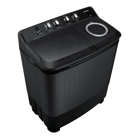 SAMSUNG 8.5 kg 5 Star Semi Automatic Washing Machine with Air Turbo Drying System (WT85B4200GD/TL, Dark Grey)