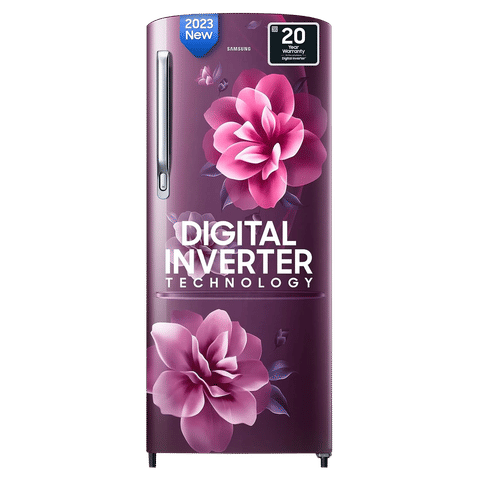 SAMSUNG 183 Litres 4 Star Direct Cool Single Door Refrigerator with Antibacterial Gasket (RR20C1724CR/HL, Camellia Purple)