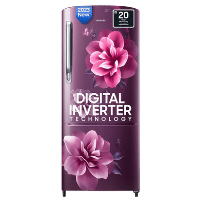 SAMSUNG 183 Litres 4 Star Direct Cool Single Door Refrigerator with Antibacterial Gasket (RR20C1724CR/HL, Camellia Purple)