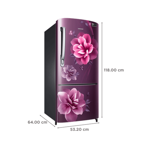 SAMSUNG 183 Litres 4 Star Direct Cool Single Door Refrigerator with Antibacterial Gasket (RR20C1724CR/HL, Camellia Purple)