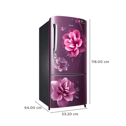 SAMSUNG 183 Litres 4 Star Direct Cool Single Door Refrigerator with Antibacterial Gasket (RR20C1724CR/HL, Camellia Purple)