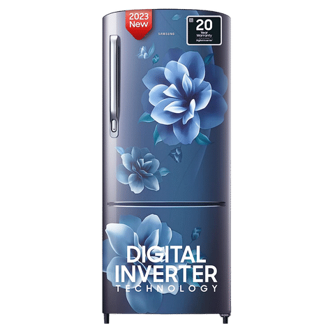 SAMSUNG 183 Litres 4 Star Direct Cool Single Door Refrigerator with Anti-Bacterial Gasket (RR20C1724CU/HL, Camellia Blue)